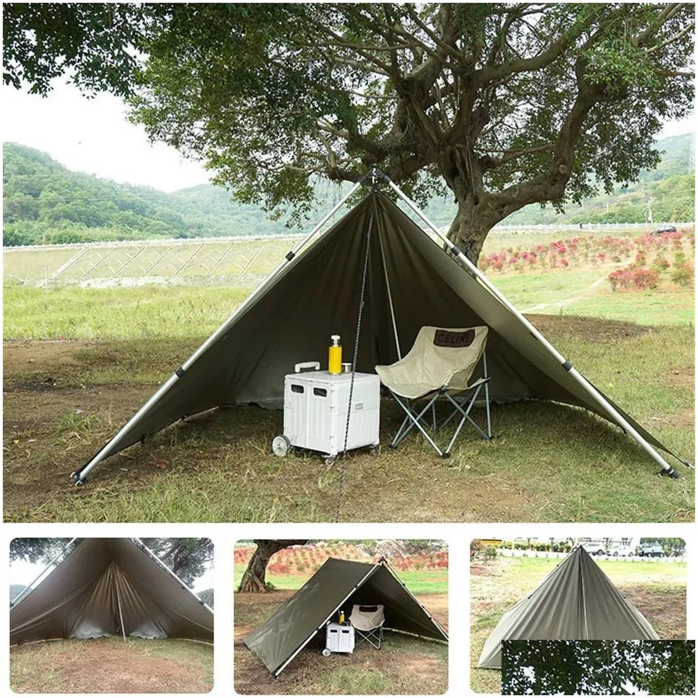 Tents and Shelters 4x3m 3x3m Awning Waterproof Tarp Tent Shade Ultralight Garden Canopy Sunshade Outdoor Camping Tourist Beach Sun Shelter