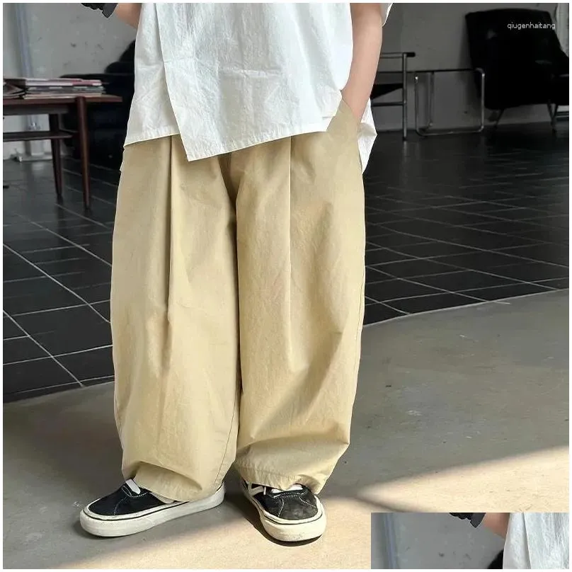 Trousers Children Clothing Kids Fashion Casual Korean Style Pants 2024 Summer Boys Solid Color Soft And Comfortable All-match Slacks