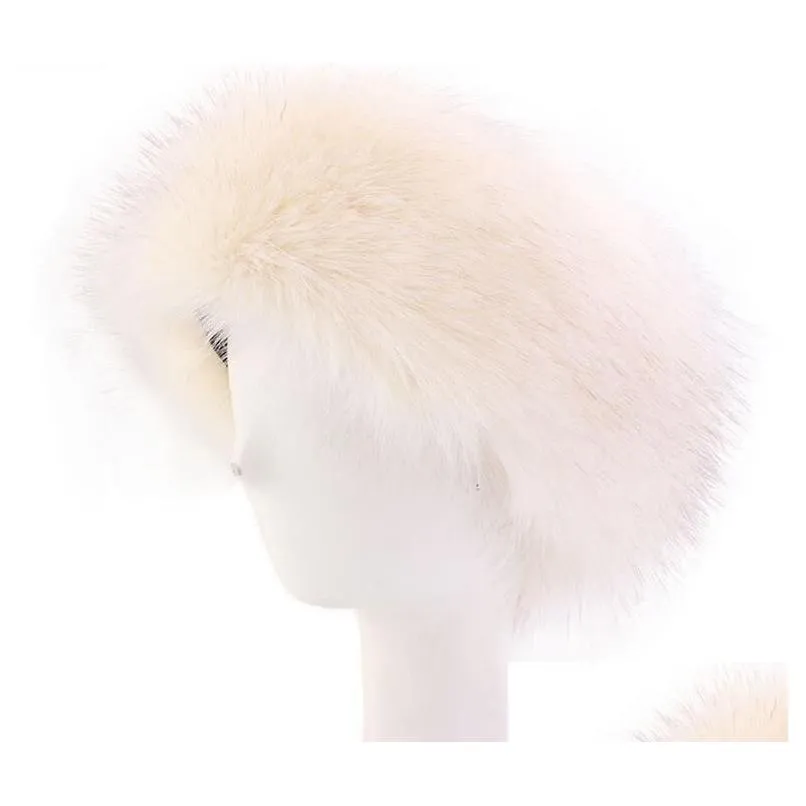 Headbands Womens Faux Fur Winter Headband 7 Colors Fashion Head Wrap P Earmuffs Er Hair Accessories Ship Drop Delivery Jewelry Hairje Dhx5D