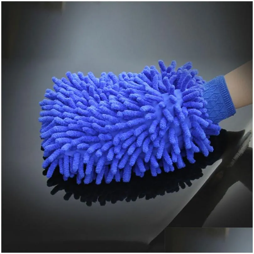 Ultrafine Fiber Chenille Microfiber Car Wash Glove Mitt Soft Mesh Backing No Scratch for Car Wash and Cleaning Dusting Gloves