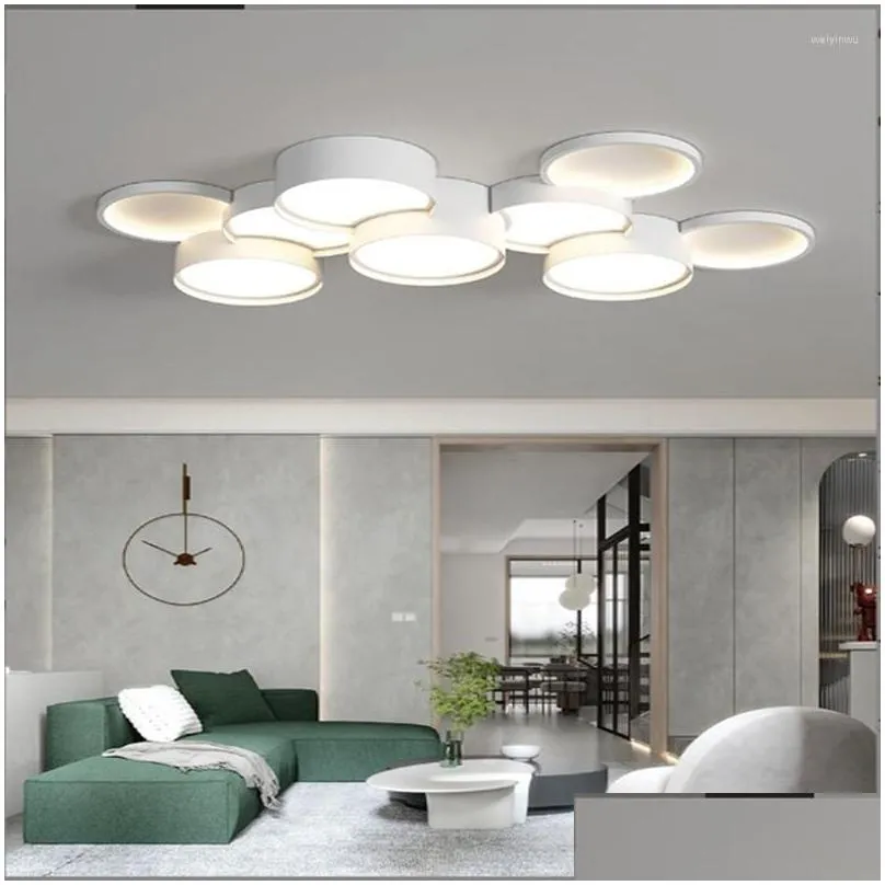 Ceiling Lights 2023 Living Room Lamp Creative Led Bedroom Lnterior Modern Minimalist Dining White Chandelier Drop Delivery Dhq1H