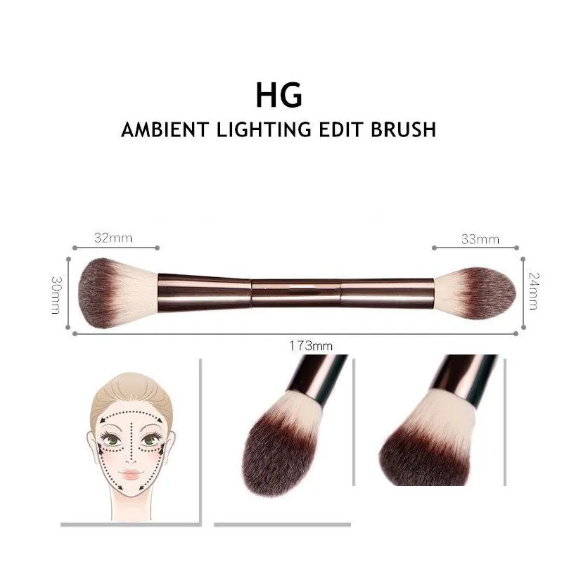 HG AMBIENT LIGHTING EDIT Makeup Brush DUAL-ENDED PERFECTION Powder Highlighter Blush Bronzer Cosmetics Tools