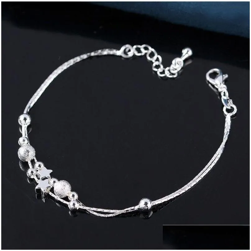 New Luxury 925 Silver Women Chain & Link Bracelets Charm Pendent Top Sale Friendship Bracelet Bangles Free Shipping