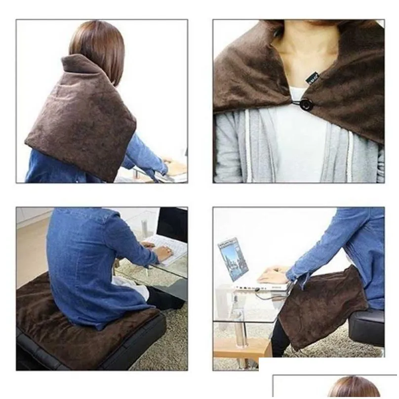 Blanket S Usb Warm Heated Shawl 3 Heat Settings With Timing Function Electric Wearable Soft Heating Blank 1118 Drop Delivery Home Gard Dhhr2