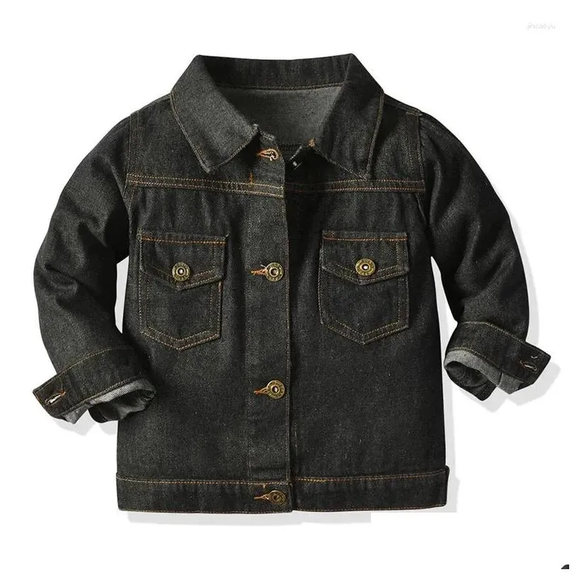 Jackets Kids Denim For Boys Girls Baby Coats 2024 Spring Autumn Casual Jacket Vintage Solid Outwear Children Clothing