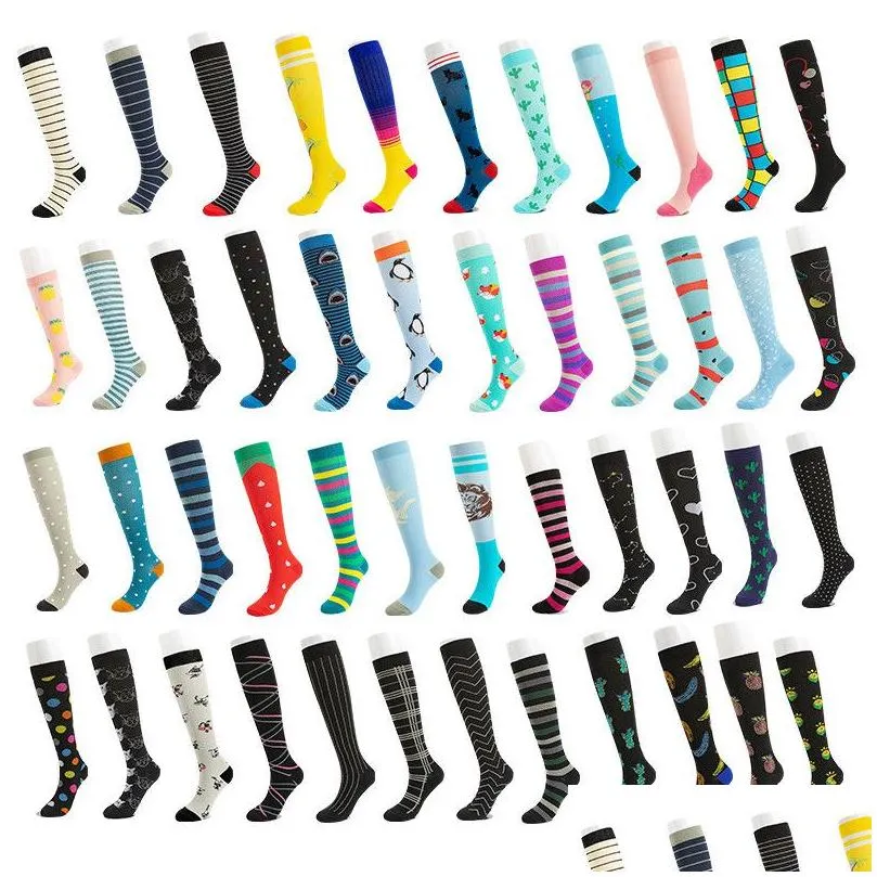 Kids Socks Compression For Varicose Veins Womens Girls Men Funny Animal Cute Prints Uni Outdoor Running Cycling Nurses Drop Delivery B Dhlvd