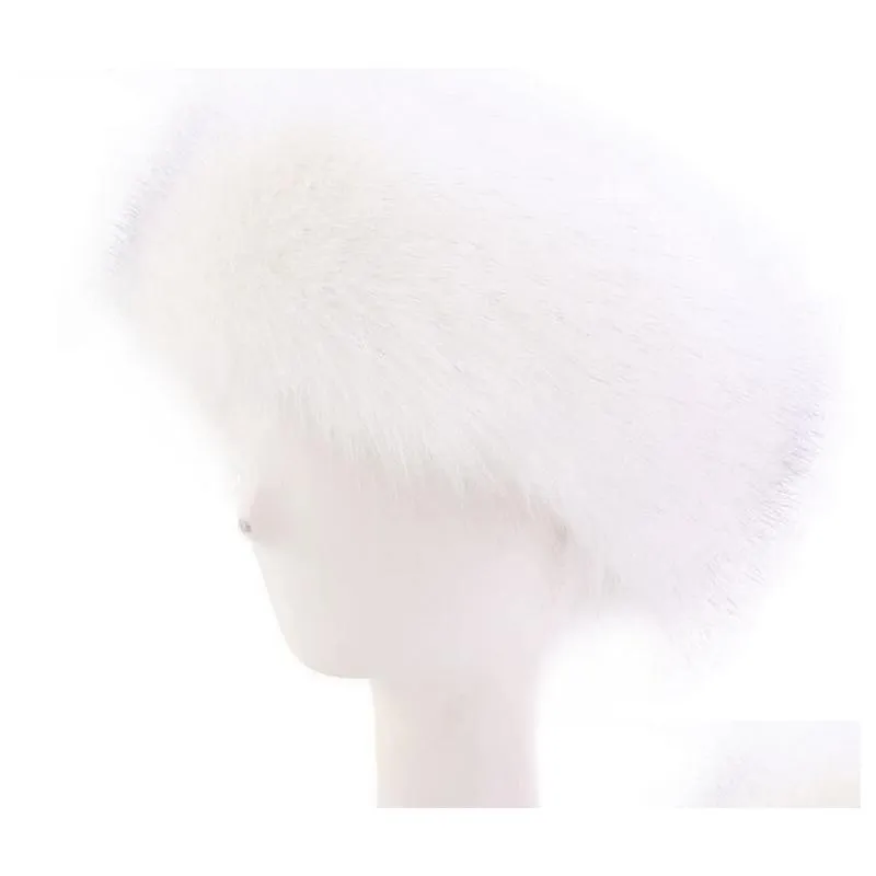 Headbands Womens Faux Fur Winter Headband Women Fashion Head Wrap P Earmuffs Er Hair Accessories Ship Drop Delivery Jewelry Hairjewel Dhc4I