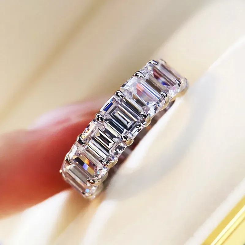 Luxury 925 Sterling Silver Round 3ct Simulated Diamond Wedding Engagement Cocktail Women white topaz Band Rings set Fine Jewelry