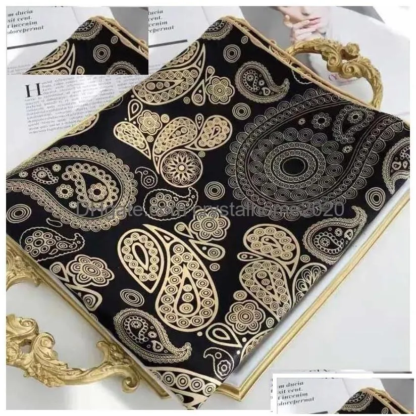 Scarves 110 110Cm Luxury Square Silk Scarf For Women Large Wrap Shawl Satin Print Hijab Designer Brand Muffler Female Foard Bandana D