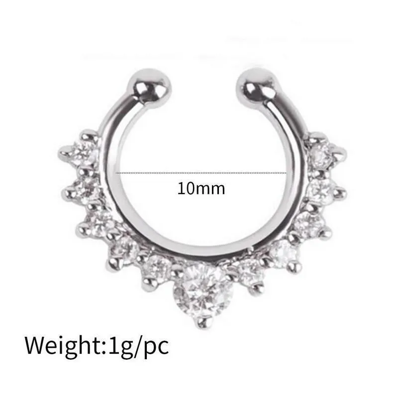 Nose Rings & Studs C-Shaped Ring Stainless Steel Non-Perforated False Sterling Sier Jewelry For Drop Delivery Body Dhrue