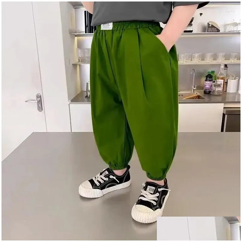 Trousers Boys` Ice Silk Pants Spring Summer Children Korean Style Children`S Casual Boys Clothes Wear