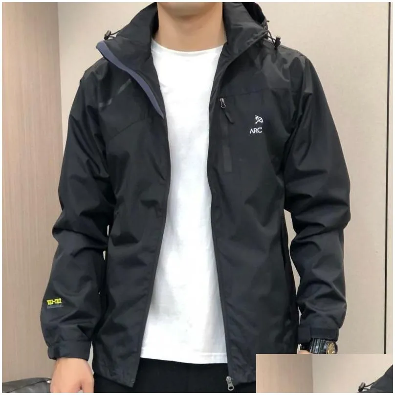 ARC jacket mens designer hoodie tech nylon waterproof zipper jackets high quality lightweight coat outdoor sports men coats 2023