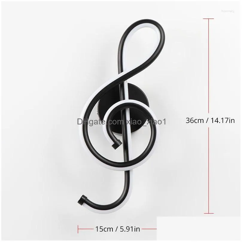 wall lamp zena rgb decoration bedroom beside light music clef shape night home indoor living room