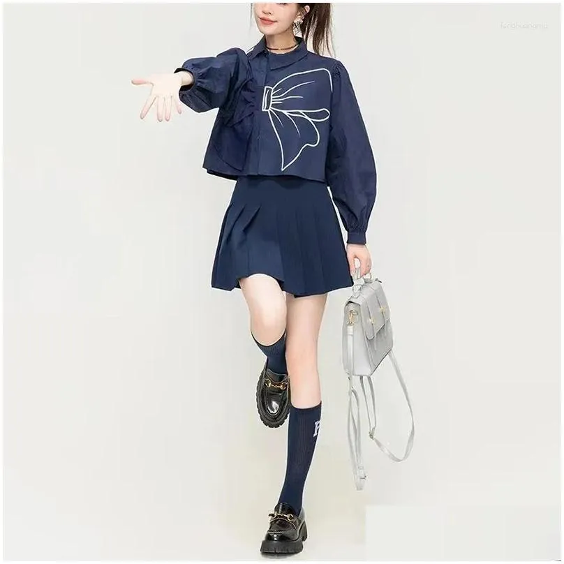 Women`s Blouses Fashion Sweet Bow Blouse Women Spring Summer Turn-down Collar Long Sleeve Tops Shirts Blusas Mujer