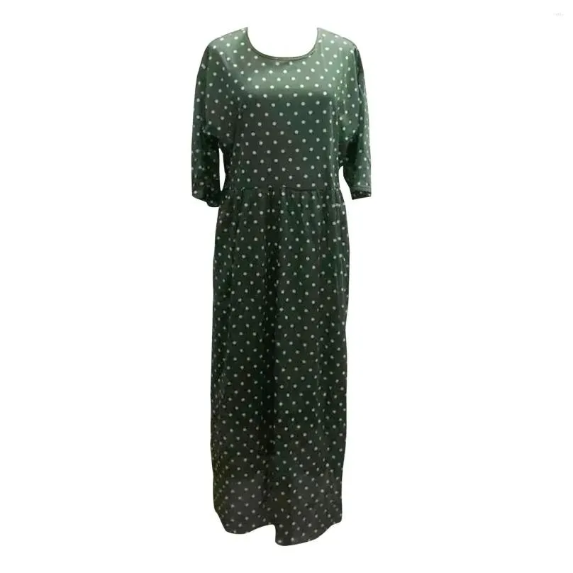 Casual Dresses Boho Maxi Dress Vintage Print Summer Half Sleeve Loose Plus Size Female Long Big Swing Robe Vestidos