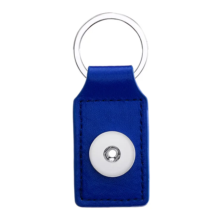 Key Rings Square Leather Keychain Jewelry 18Mm Snap Buttons Ring Chain Fit Snaps Keyring Drop Delivery Ot3Oe