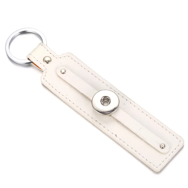 Key Rings Square Leather Keychain Jewelry 18Mm Snap Buttons Ring Chain Fit Snaps Keyring Drop Delivery Othr6