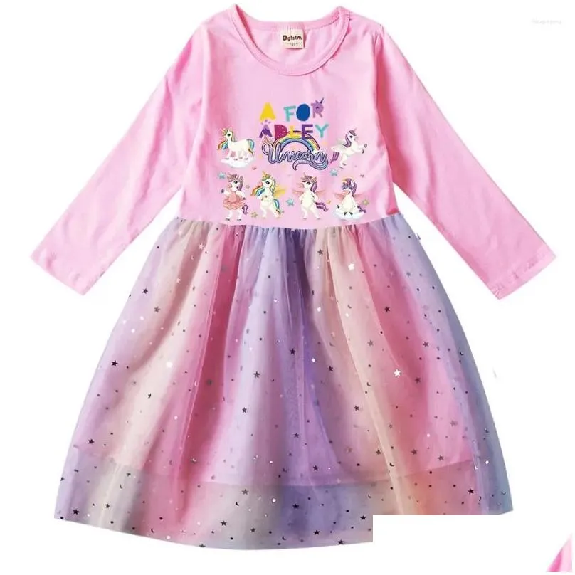 Girl Dresses A For Adley Girls Spring Long Sleeve Dreess Baby Kids Party Little Toddlers Elegant Vestdios 6 8T