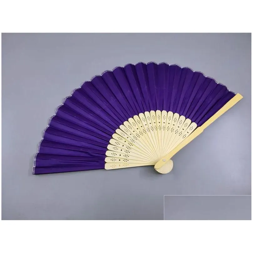 Party Favor Personalized Silk Fan Cloth Hand Customized Bride Groom039S Name Wedding Gift Favor5772539 Drop Delivery Home Garden Festi Dhqrg