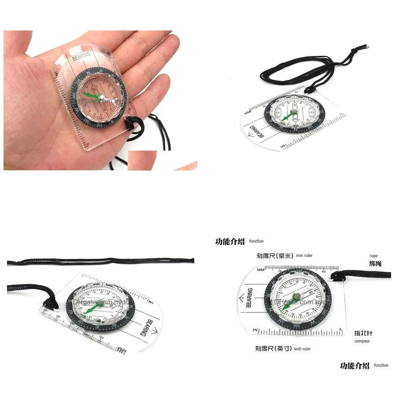 mini compass map scale ruler multifunctional equipment outdoor hiking camping survival5803782
