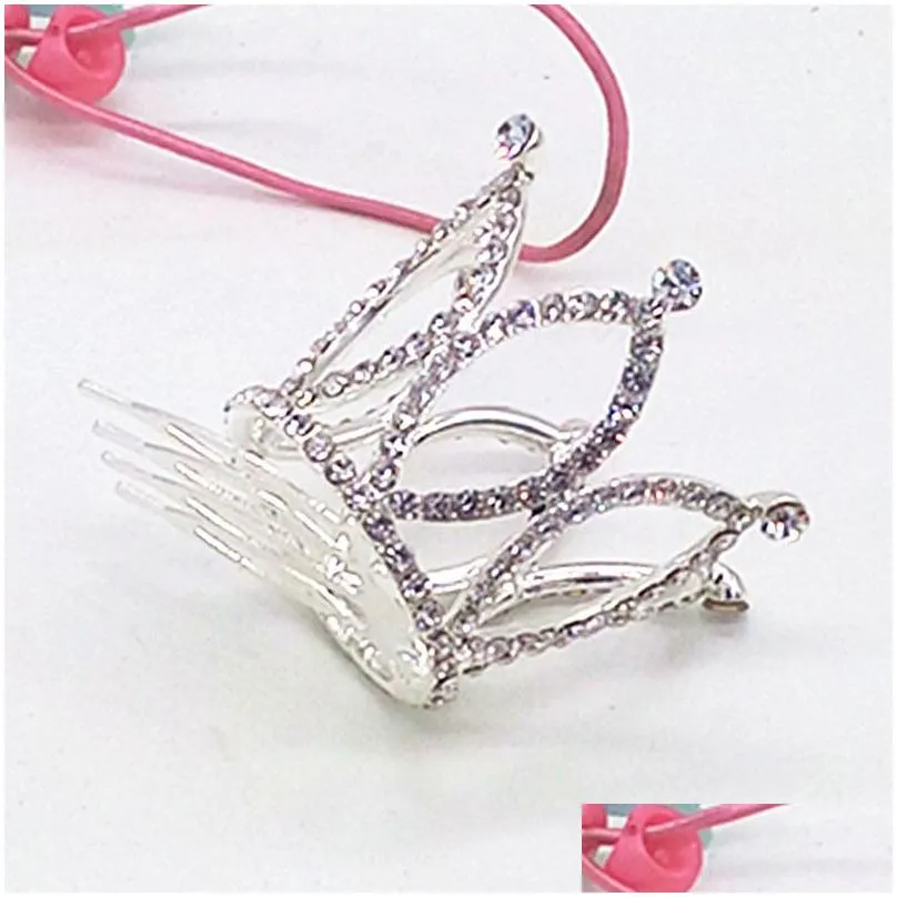 New Hot Mini Girls Rhinestone Crown Bridal Tiara Hair Comb Pin For Wedding Party free shipping