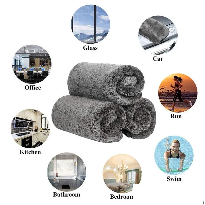 Microfiber Towel Super Absorbent Car Cleaning Detailing Cloth Auto Care Drying Towels Care Cleaning Polishing Cloths 40x60/100cm