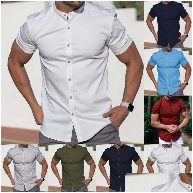 Men`S T-Shirts Mens T Shirts Fashion Spring And Summer Casual Short Long Sleeved Fitted Cotton Shirt Men Small Sleeve Drop Delivery Ap Dhacy