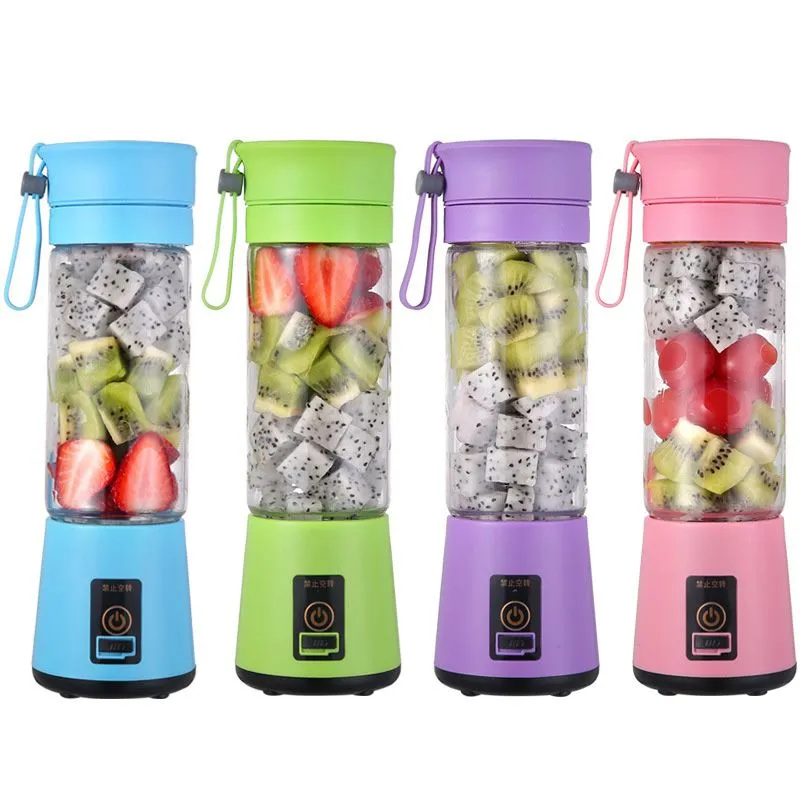 Multifunctional Portable USB Electric Juicer For Kitchen Rechargeable Mini 380ml Vegetable Juice Blender