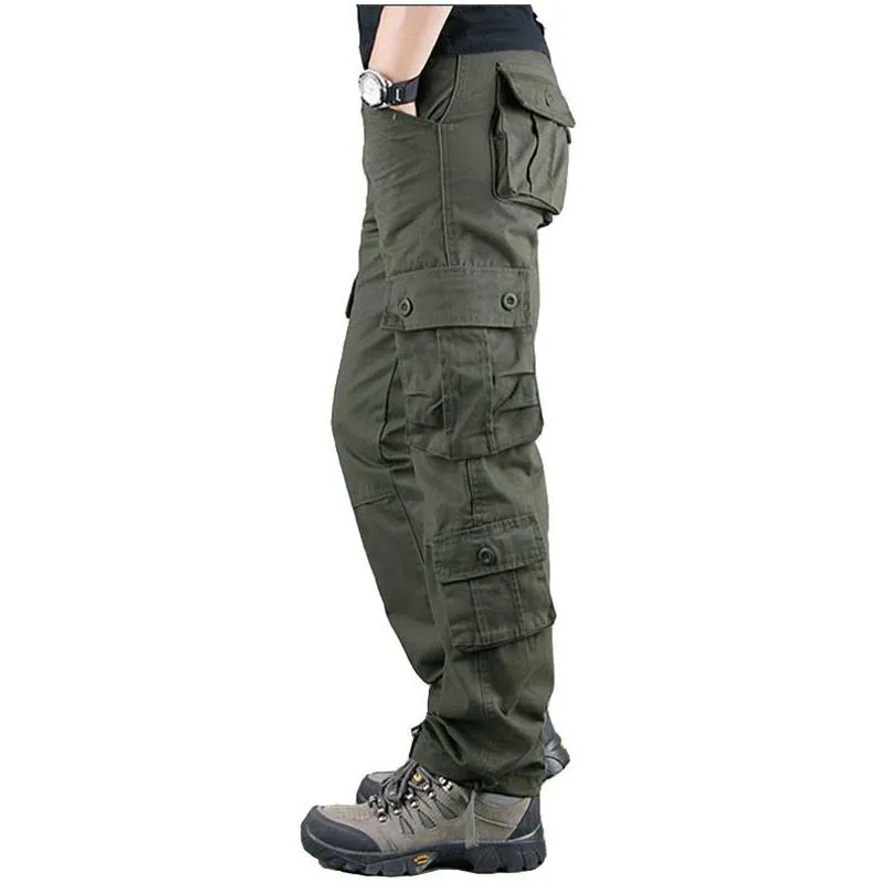 Men`S Pants Mens Spring Cargo Khaki Military Men Trousers Casual Cotton Tactical Big Size Army Pantalon Militaire Drop Delivery Appar Dh1Zh