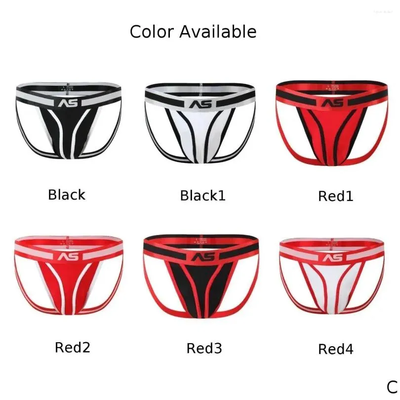 Underpants Mens Jock Strap Thong Breathable Underwear Backless Jockstrap Briefs Peni Big Pouch Panties Hollow Out Exposed Butt