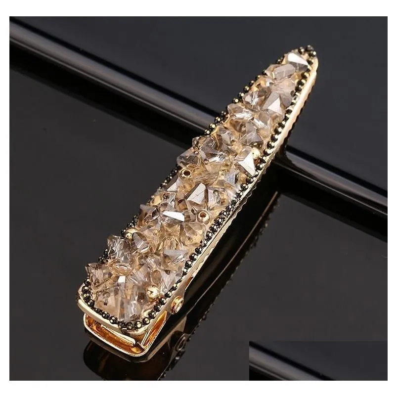 Hair Clips & Barrettes Women Girls Charm Crystal Hairpin Clip Dukbill Toothed Bobby Pin Lady Barrette Accessories Ship Drop Delivery Dhyza