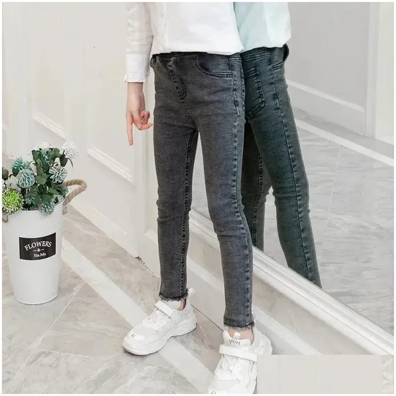 Jeans kids baby Girls Leggings autumn jeans elastic skinny children pencil pants for 4 5 6 7 8 9 10 11 12 13 years denim trousers