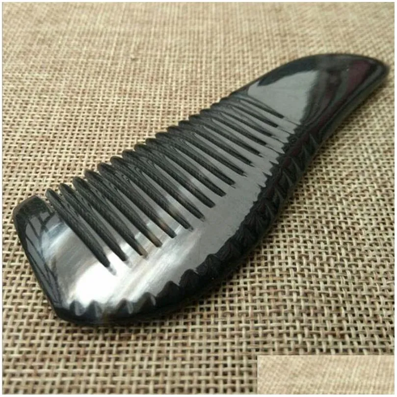 Hair Brushes Usef Ox Horn Combs Pocket Tool Straight Comb Natural Health Mas Brush Portable Handmade Craft Gift Drop Delivery Products Dh7Da