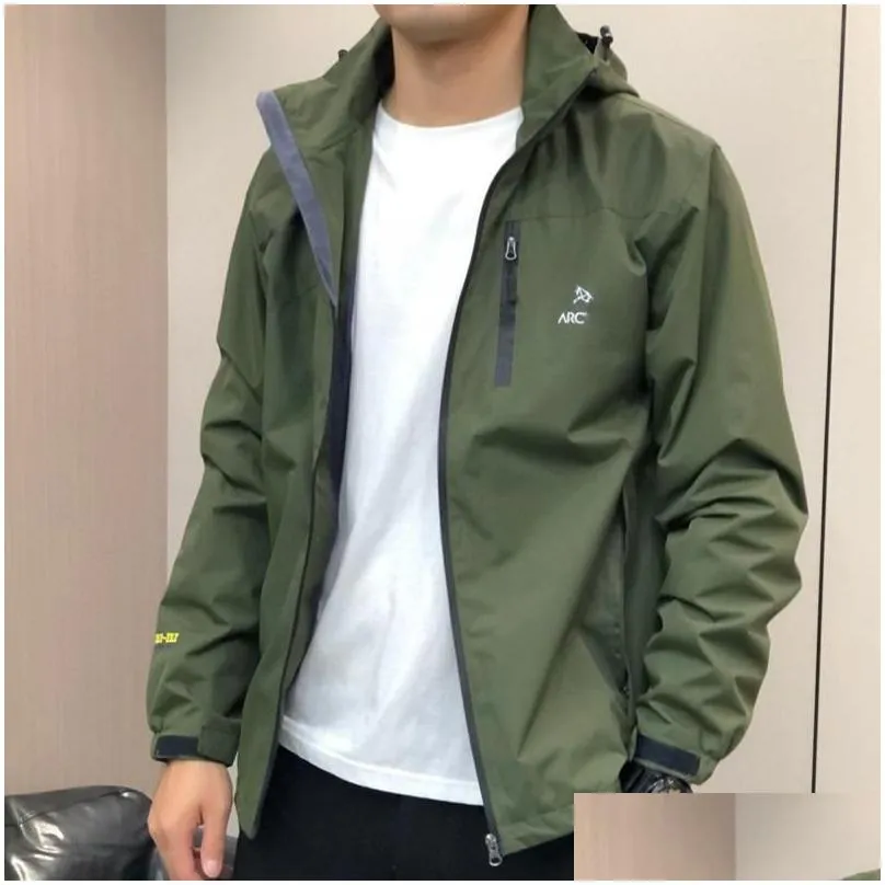 ARC jacket mens designer hoodie tech nylon waterproof zipper jackets high quality lightweight coat outdoor sports men coats 2023