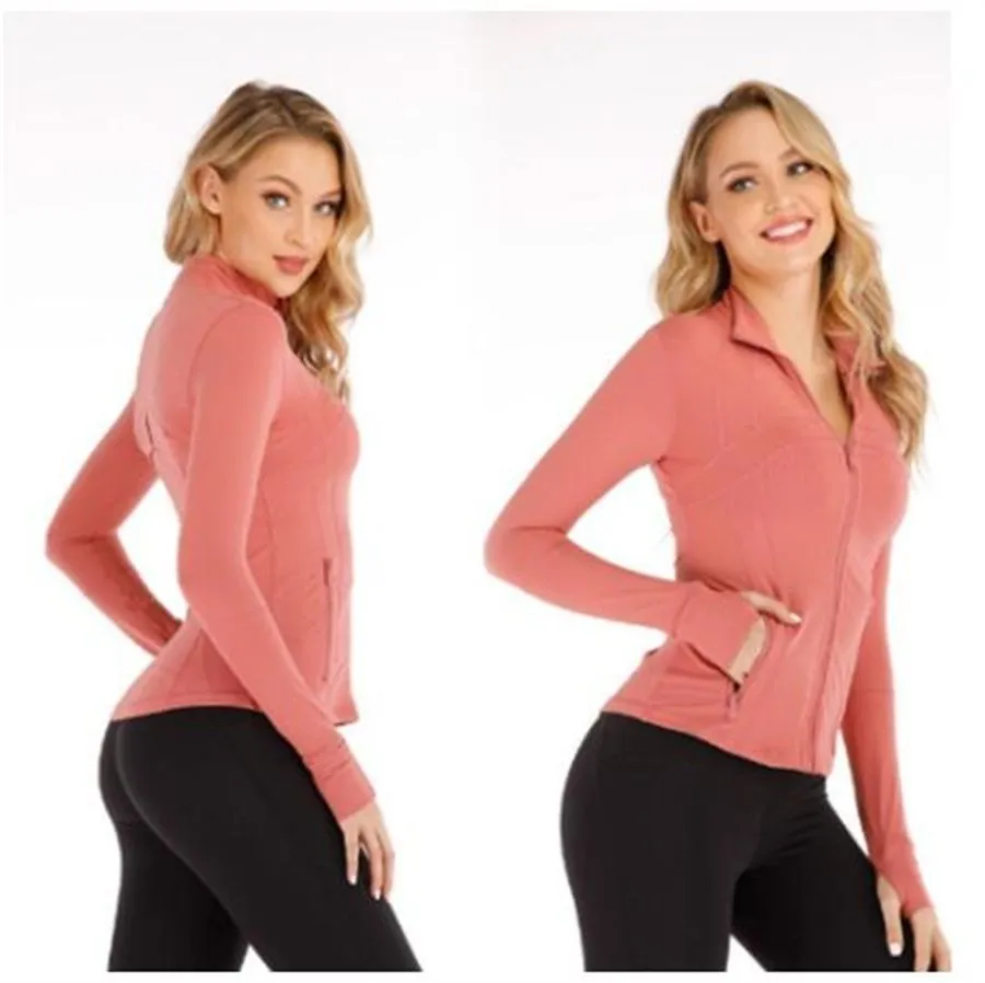 LU-088 2023 Yoga Jacket Women`s LL Define Workout Sport Coat Fitness Jacket Sports Quick Dry Activewear Top Solid Zip Up Sweatshirt Sportwear Hot