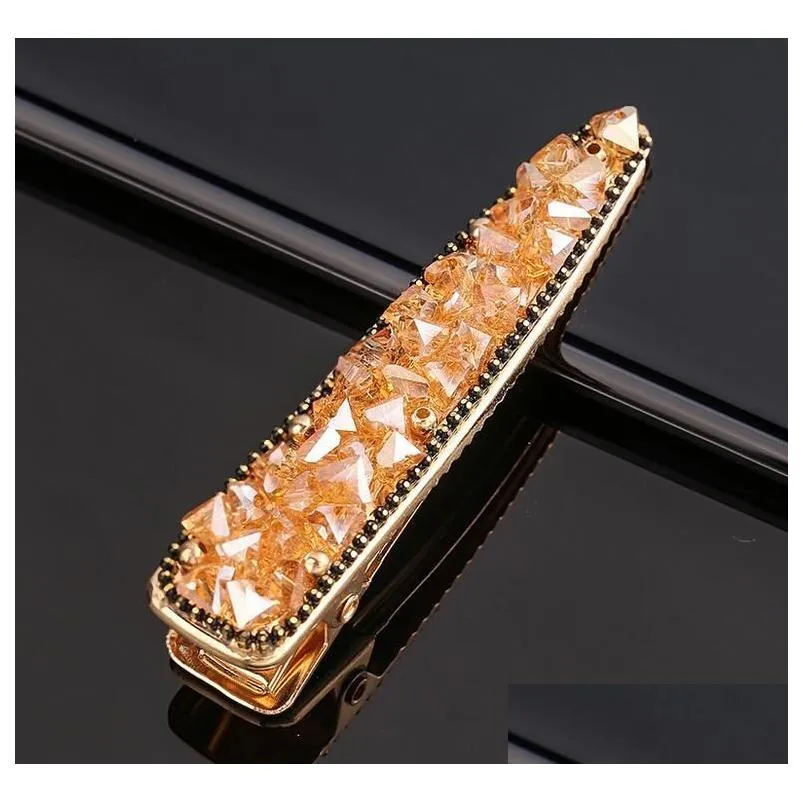 Hair Clips & Barrettes Women Girls Charm Crystal Hairpin Clip Dukbill Toothed Bobby Pin Lady Barrette Accessories Ship Drop Delivery Dhyza