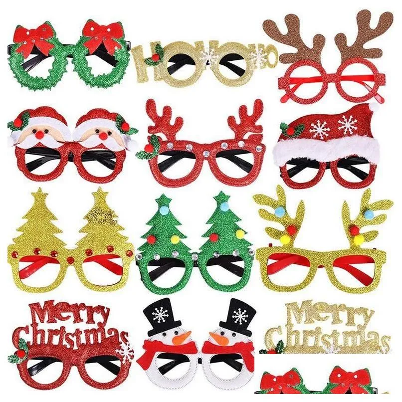 Sunglasses Frames Merry Christmas Glasses Frame Santa Snowman Tree Funny Party Masks Accessories Ornaments Xmas Decoration Fashion Kid Dhyj4