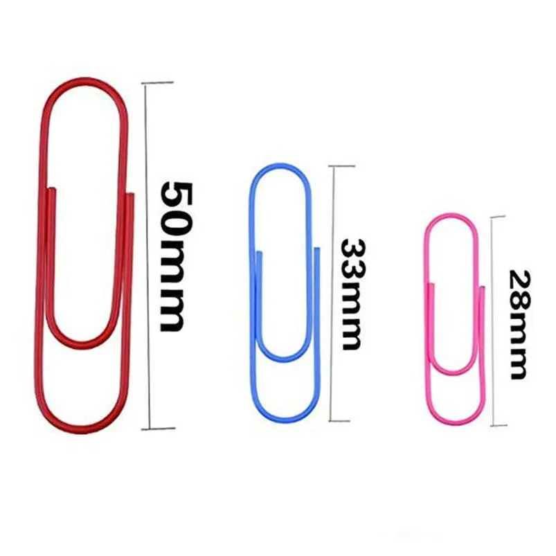 wholesale Colorful Paper Clips 28mm 33mm Durable and Rustproof Coated Small and Medium Paper Clips Great for School, Office, Folders, Bookmarks, DIY