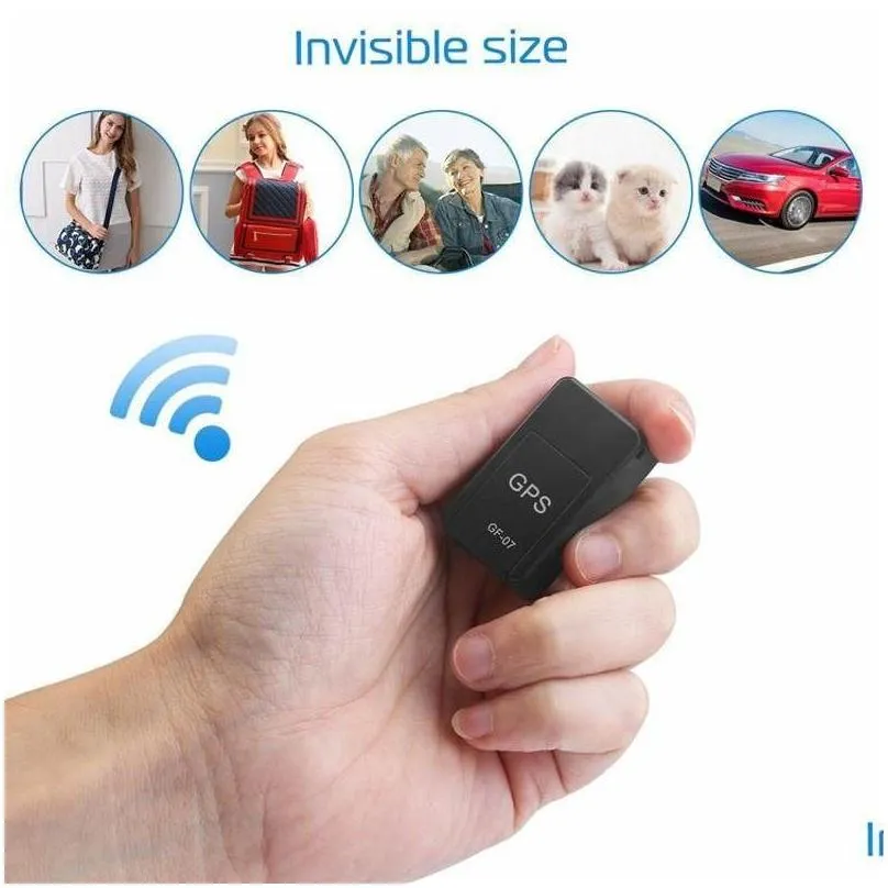 Mini Car GPS Tracker GF07 Magnetic Mount Real-time SIM Message Locator Car Motorcycles Family Pet Universal Anti-lost Positioner