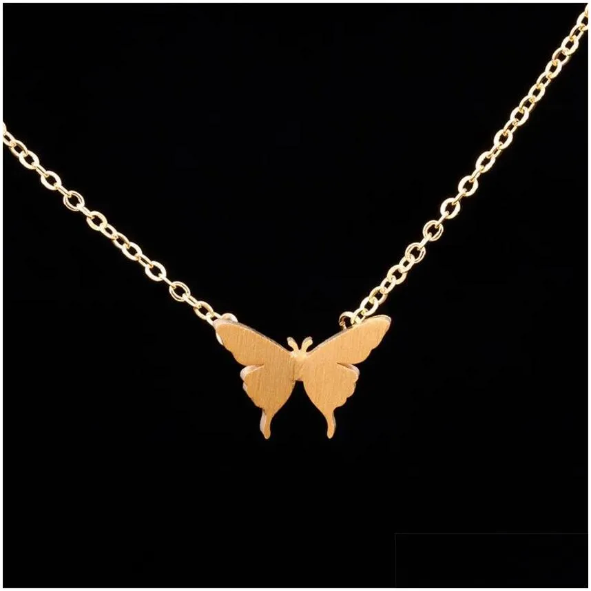 Cute Butterfly Necklace For Women Crystal Purple Butterfly Aesthetic 14k Yellow Gold Necklaces Charms Choker Party Jewelry Gift