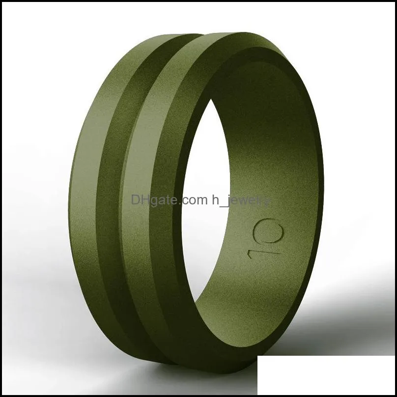 Band Rings Sile Wedding For Men Middle Engraved Line Rubber Engagement Bands Finger Active Sport Gym Drop Delivery Jewelry Dhuzt