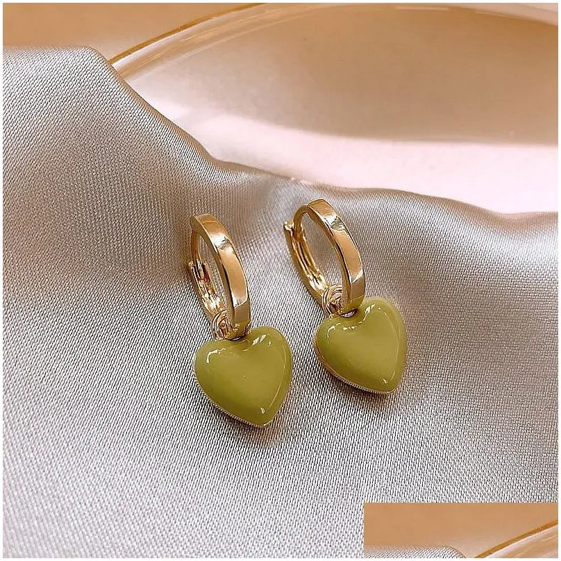 Charm Retro Love Square Ear 2 Colours Annus Buckle Earrings Elegant And Intellectual Cute Girl Holiday Gift Drop Delivery Jewelry Dhkio