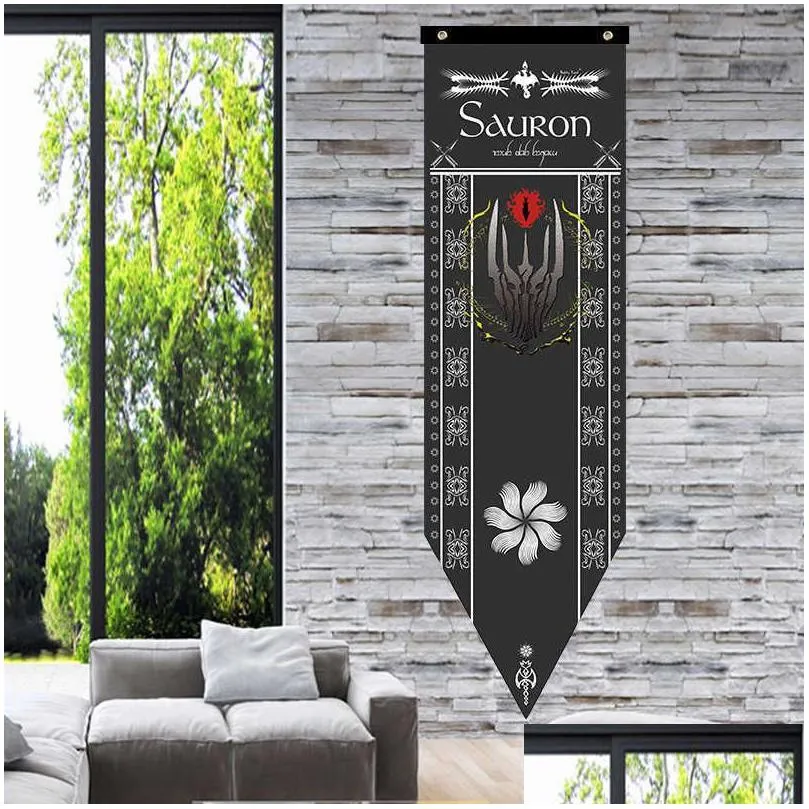 Banner Flags Erebor Arkenstone Lotr Flag Rivendell Rohan Arthedain Ancalagon The Black Saruman Home Decor Banners Decoration Valance Dhem2