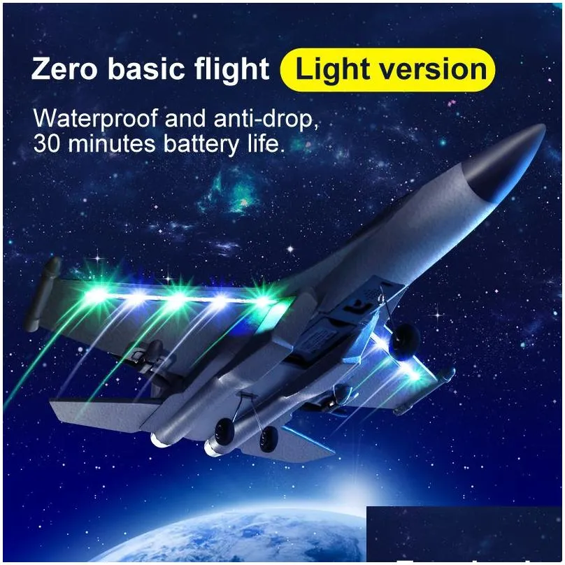 Aircraft Modle Rc Glider Toy Big Size 2.4Ghz 2Ch Foam Epp Material Folding Wing Low Power Outdoor Remote Control Airplane For Childre Dh5Fa