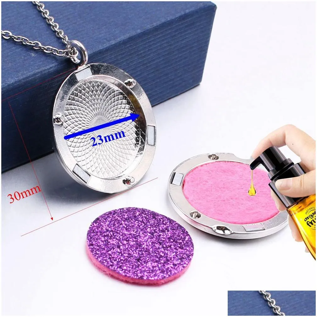 Lockets Magnetic Open Round 30Mm Tree Of Life Pendant Stainless Steel Necklace Aroma Per  Oil Diffuser Locket Drop Delivery J Dhgxv