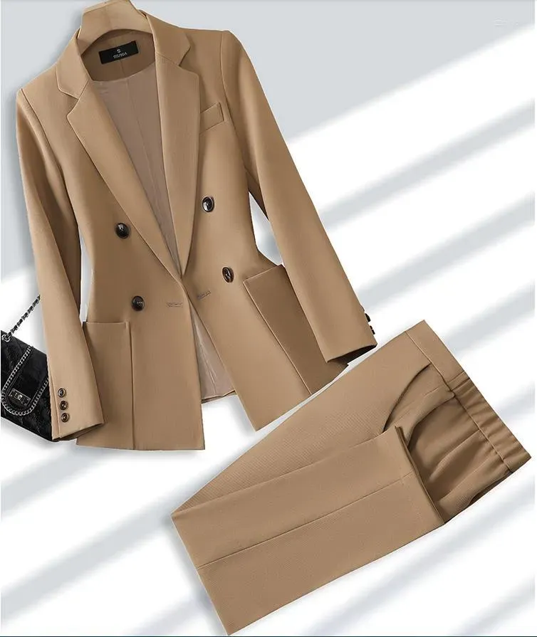 Women`s Two Piece Pants Women`s Tracksuit Fashion Ladies Pant Suit Formal Women Office Business Work Wear Blazer And Trouser Set With