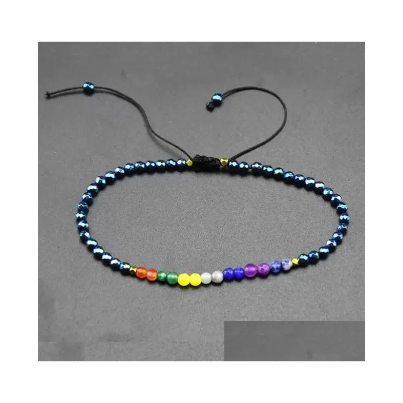 Beaded Chakra Stone Bracelets Strands M 12 Constellations Bohemian Simple Design Beads Adjustable Lucky Zodiac Signs Braided Bangles Dhpw4