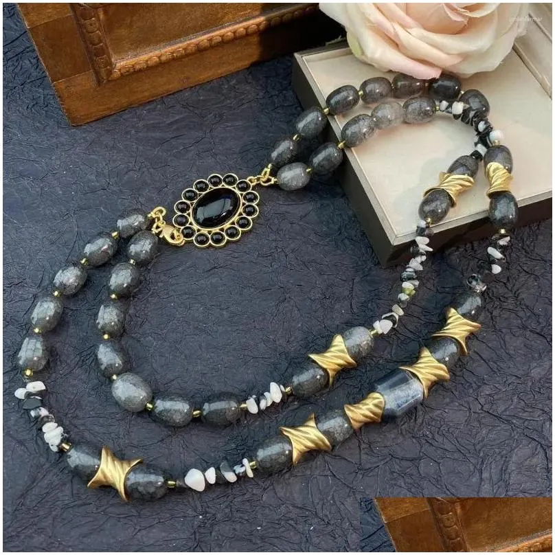 Chains Burst Texture Small Jade Beaded Artistic Retro Fashion Necklace Jewelry For Woman Trend