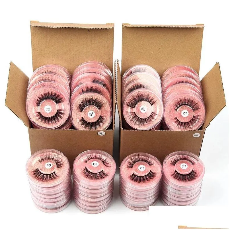 wholesale false eyelashes eye bulk 50/100 PCS natural long fluffy wispy faux 3d mink lash soft thick handmade lashes