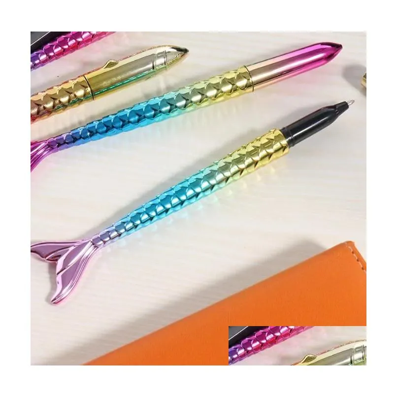 wholesale Wholesale Kawaii Colored Mermaid Bullets 1mm ballpoint pen Cute imitation needle 0.5mm gel pen Office School student supplies Promotional Christmas